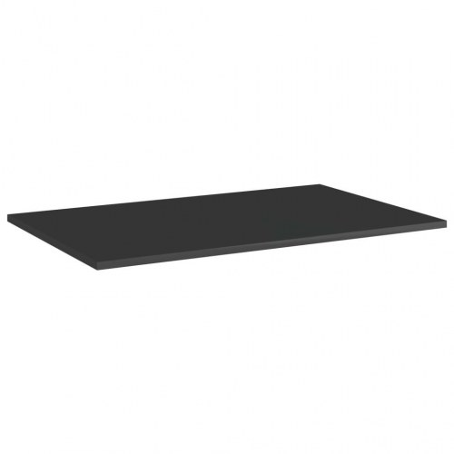 Boghylder 4 stk. 80x50x1,5 cm konstrueret træ sort højglans