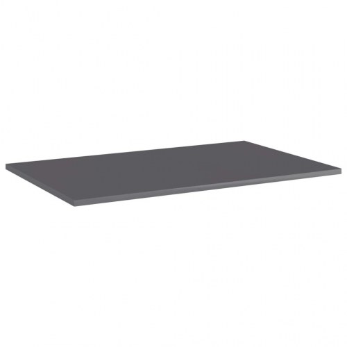 Boghylder 4 stk. 80 x 50 x 1,5 cm i konstrueret træ - grå højglans