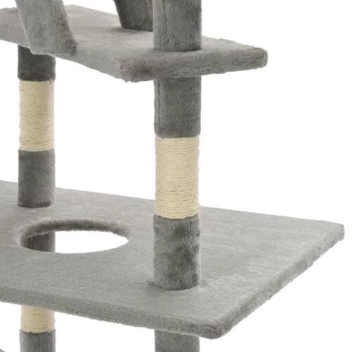 Kattetræ med sisalkradsestolper 230-260 cm grå