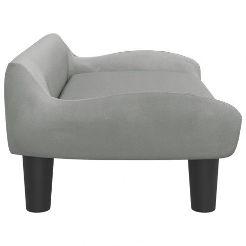 Børnesofa i velour - 70 × 40 × 24 cm, lysegrå