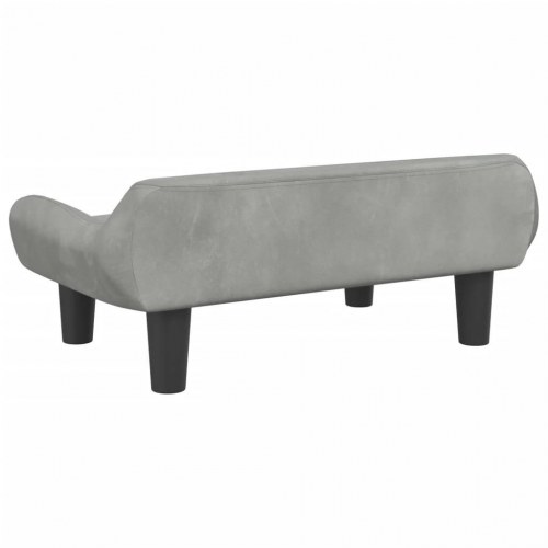 Børnesofa i velour - 70 × 40 × 24 cm, lysegrå