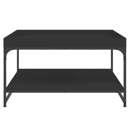 Sofabord 80x80x45 cm konstrueret træ og jern sort