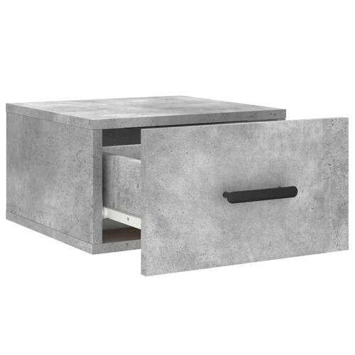 Væghængt sengebord 35x35x20 cm betongrå