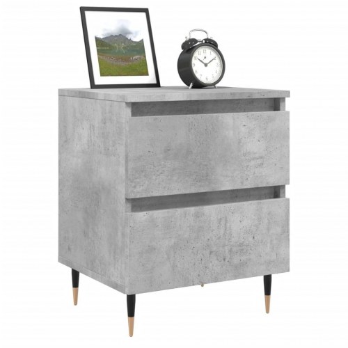 Sengebord med 2 skuffer 40 x 35 x 50 cm - betongrå