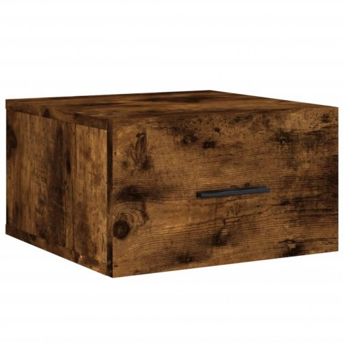 Væghængt sengebord 35 x 35 x 20 cm - røget egetræsfarve