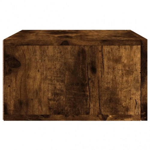Væghængt sengebord 35 x 35 x 20 cm - røget egetræsfarve