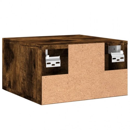 Væghængt sengebord 35 x 35 x 20 cm - røget egetræsfarve