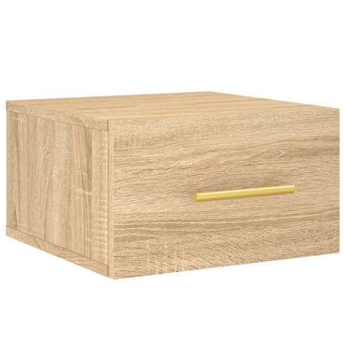 Væghængte sengeborde 2 stk. 35 x 35 x 20 cm - sonoma-eg
