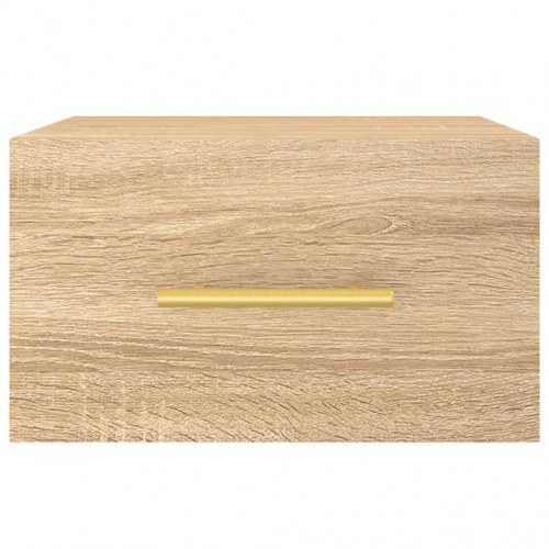Væghængte sengeborde 2 stk. 35 x 35 x 20 cm - sonoma-eg