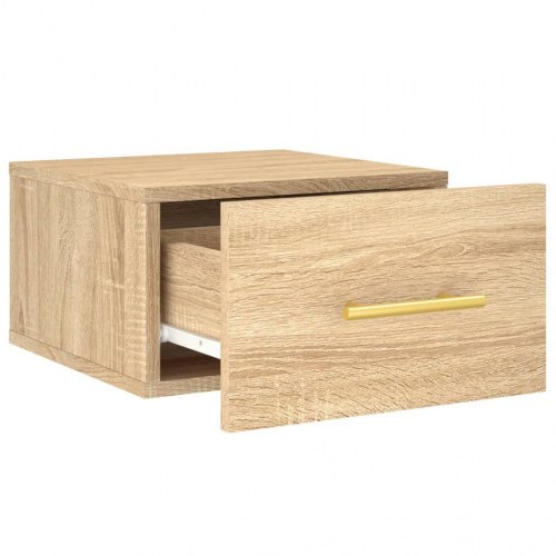 Væghængte sengeborde 2 stk. 35 x 35 x 20 cm - sonoma-eg