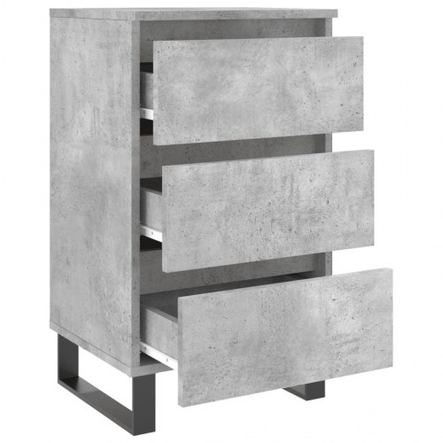 Sengeborde 2 stk. med 3 skuffer - 40×35×69 cm, betongrå