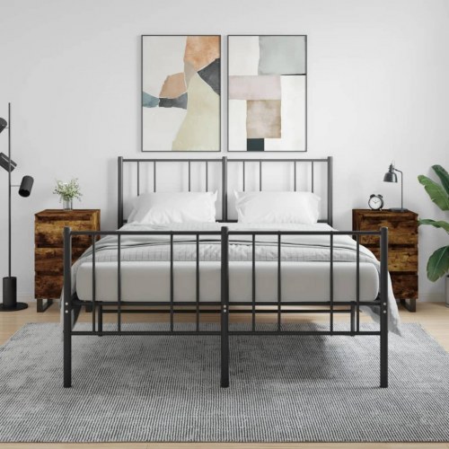 Sengeborde 2 stk. - 40×35×69 cm i konstrueret træ, røget egetræ