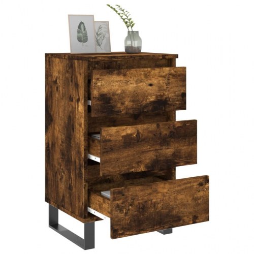 Sengeborde 2 stk. - 40×35×69 cm i konstrueret træ, røget egetræ