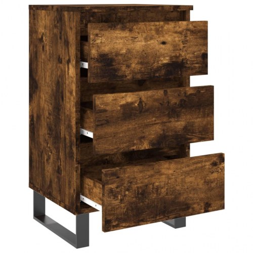 Sengeborde 2 stk. - 40×35×69 cm i konstrueret træ, røget egetræ