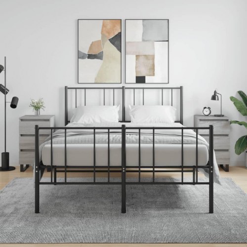Sengeborde 2 stk. - 40×35×69 cm i grå sonoma-eg, konstrueret træ