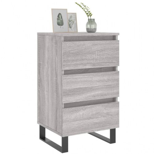 Sengeborde 2 stk. - 40×35×69 cm i grå sonoma-eg, konstrueret træ