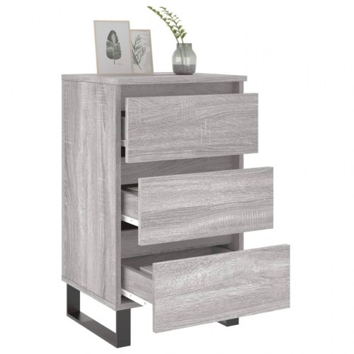 Sengeborde 2 stk. - 40×35×69 cm i grå sonoma-eg, konstrueret træ