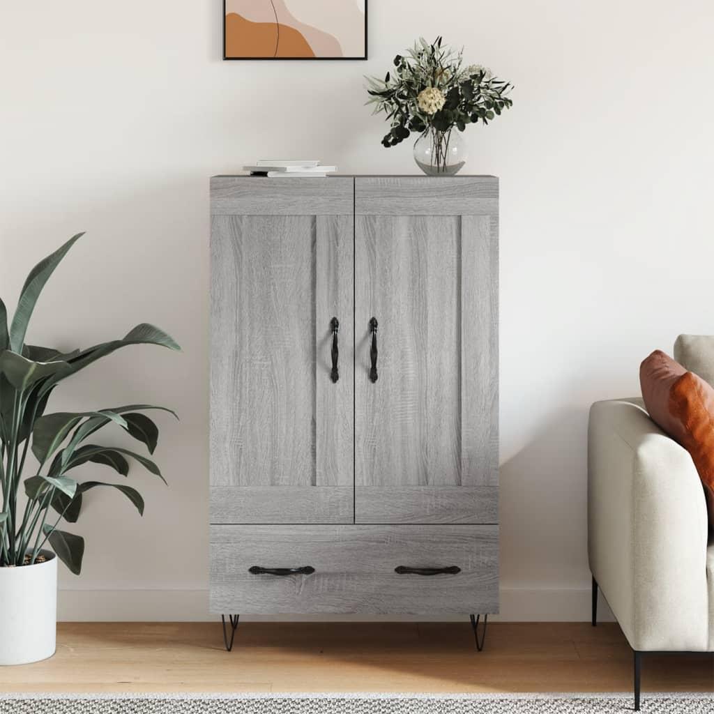 Skab med skuffe 69,5×31×115 cm - konstrueret træ, grå sonoma-eg