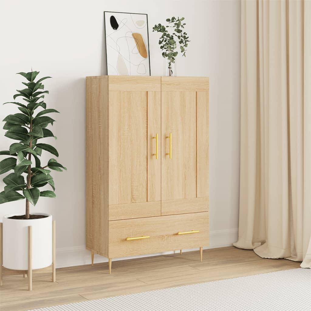 Skab i sonoma-eg - 69,5 × 31 × 115 cm, konstrueret træ