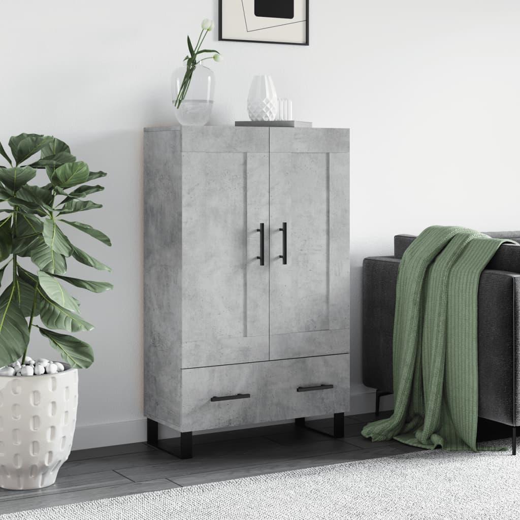 Højskab/skænk 69,5×31×115 cm i konstrueret træ - betongrå