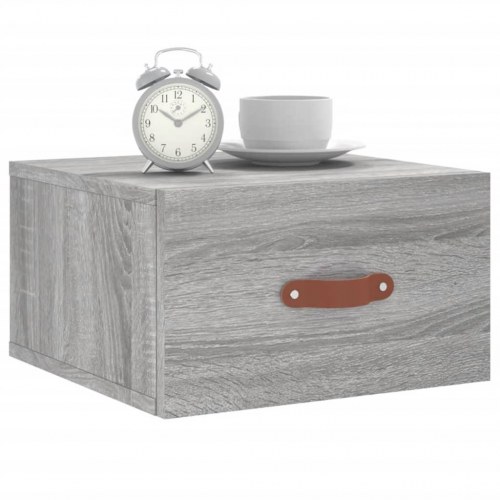 Væghængte sengeborde 2 stk. 35x35x20 cm grå sonoma-eg