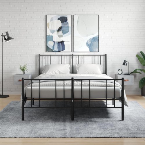 Væghængte sengeborde 2 stk. 35x35x20 cm betongrå
