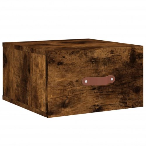 Væghængte sengeborde 2 stk. 35 x 35 x 20 cm - røget egetræsfarve