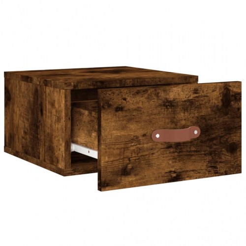 Væghængte sengeborde 2 stk. 35 x 35 x 20 cm - røget egetræsfarve