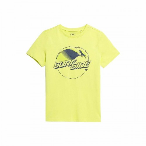 Kortærmet T-shirt til Børn 4F JTSM012 Gul - 14-15 år