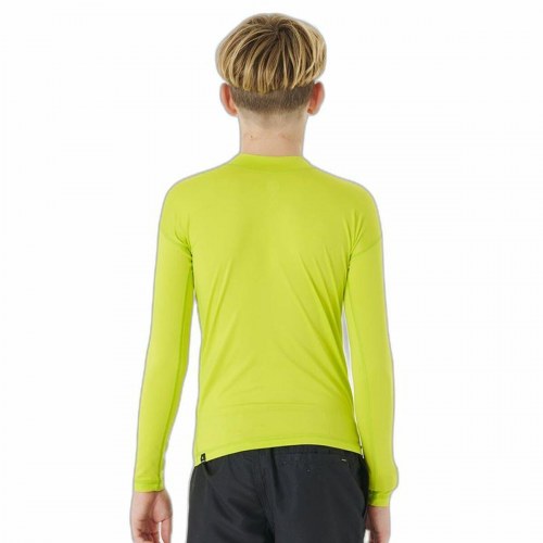 Børne Kortærmet T-shirt Rip Curl Corps L/S Rash Vest Gul Surf Lycra - 8 år