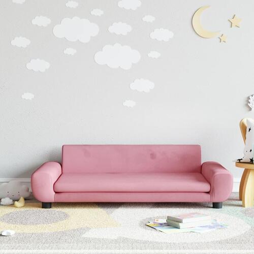 Sofa til børn 100x54x33 cm velour lyserød