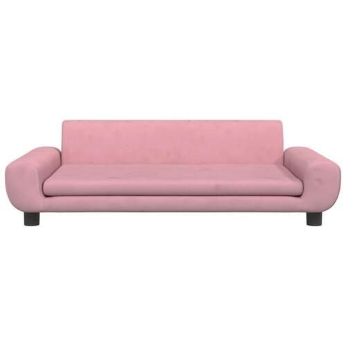 Sofa til børn 100x54x33 cm velour lyserød