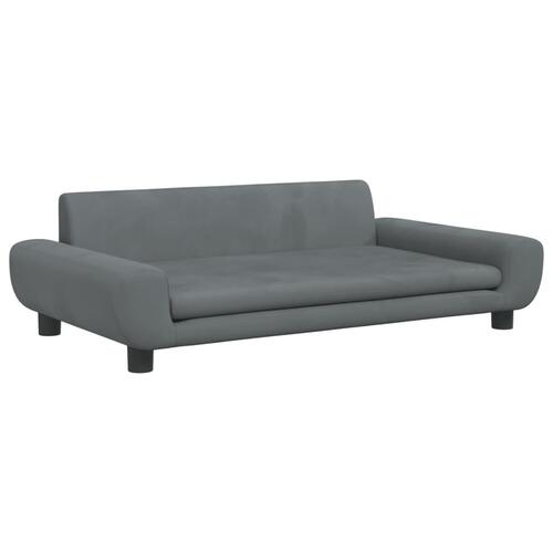 Sofa til børn 100x54x33 cm velour mørkegrå