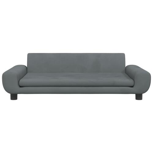 Sofa til børn 100x54x33 cm velour mørkegrå