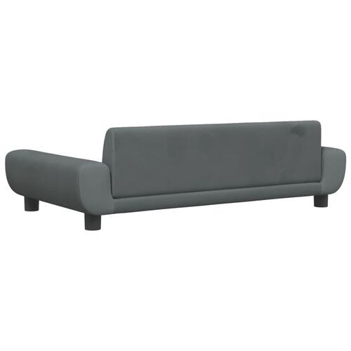 Sofa til børn 100x54x33 cm velour mørkegrå