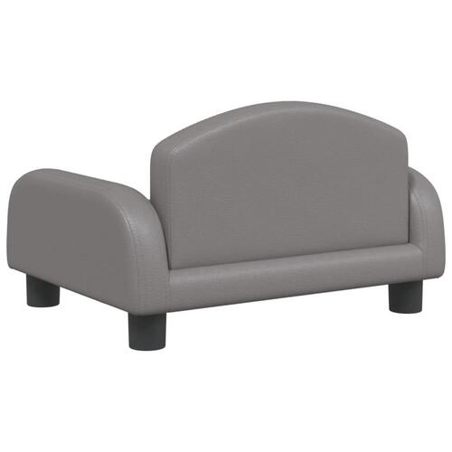 Sofa til børn 50x40x30 cm kunstlæder grå