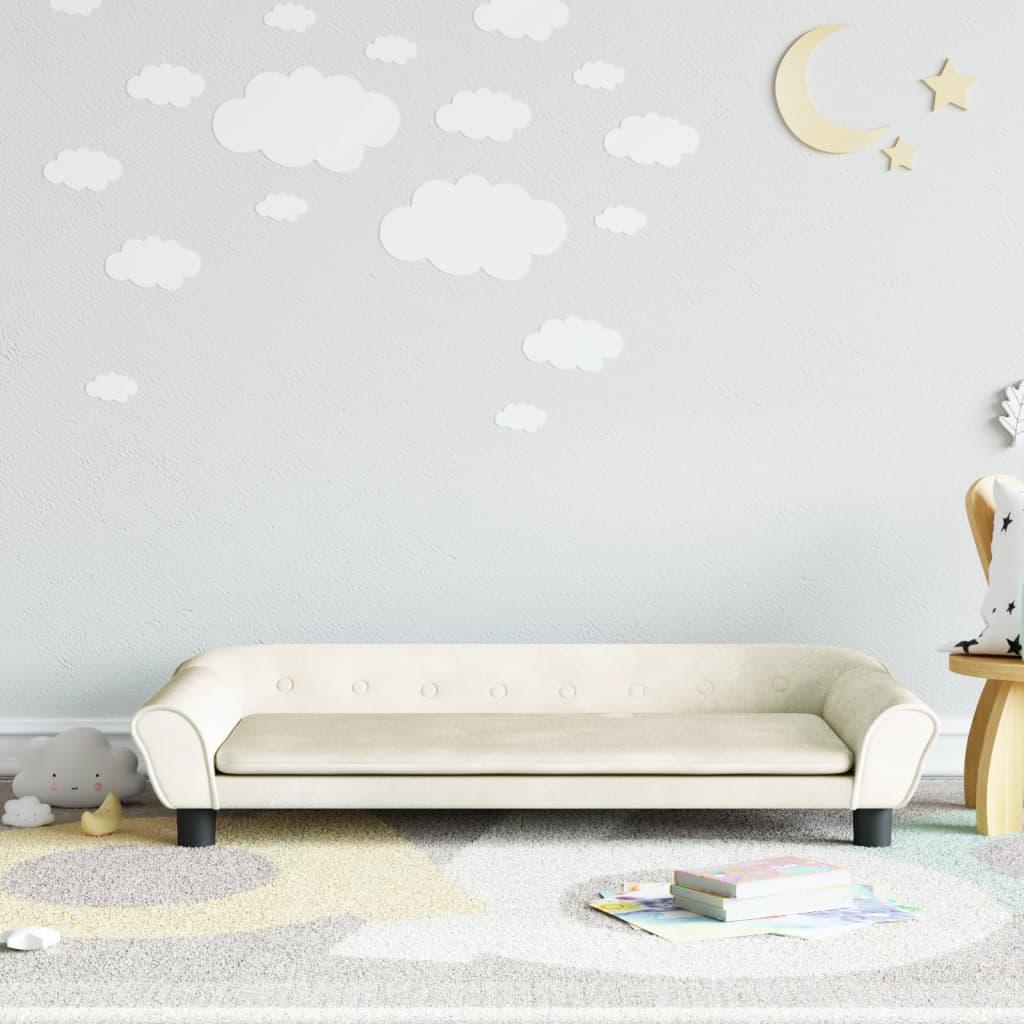 Sofa Til Børn 100x50x26 Velour Cremefarvet