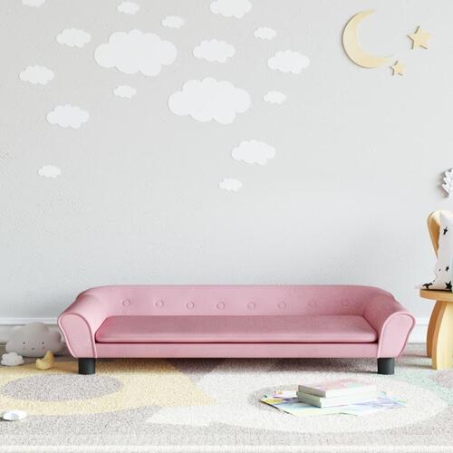 Sofa til børn 100x50x26 cm velour lyserød