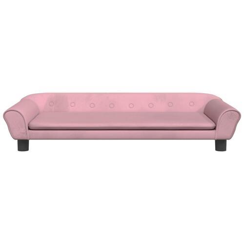 Sofa til børn 100x50x26 cm velour lyserød