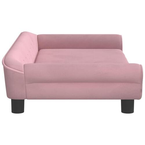 Sofa til børn 100x50x26 cm velour lyserød