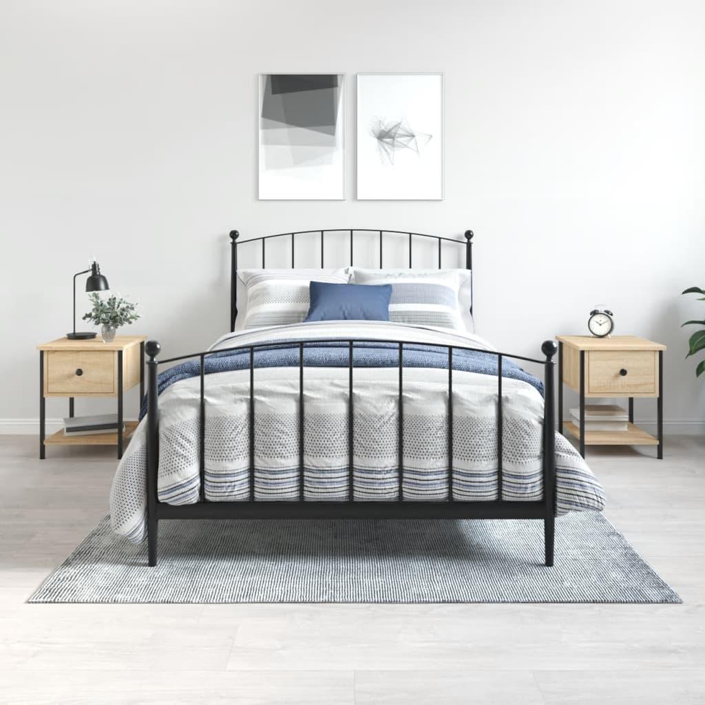 Sengeborde 2 stk. 34x35,5x45 cm konstrueret træ sonoma-eg
