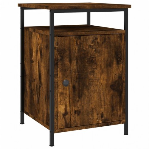 Sengeborde 2 stk. 40x42x60 cm konstrueret træ røget egetræ