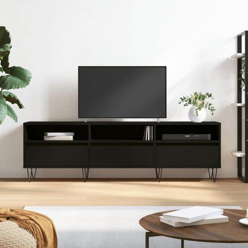 Tv-bord 150x30x44,5 cm konstrueret træ sort