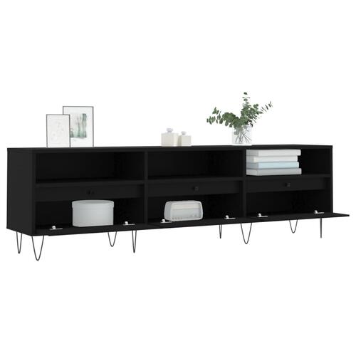 Tv-bord 150x30x44,5 cm konstrueret træ sort