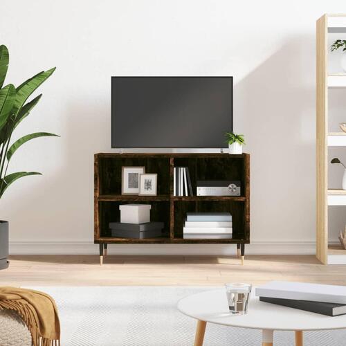 Tv-bord 69,5x30x50 cm konstrueret træ røget egetræsfarve