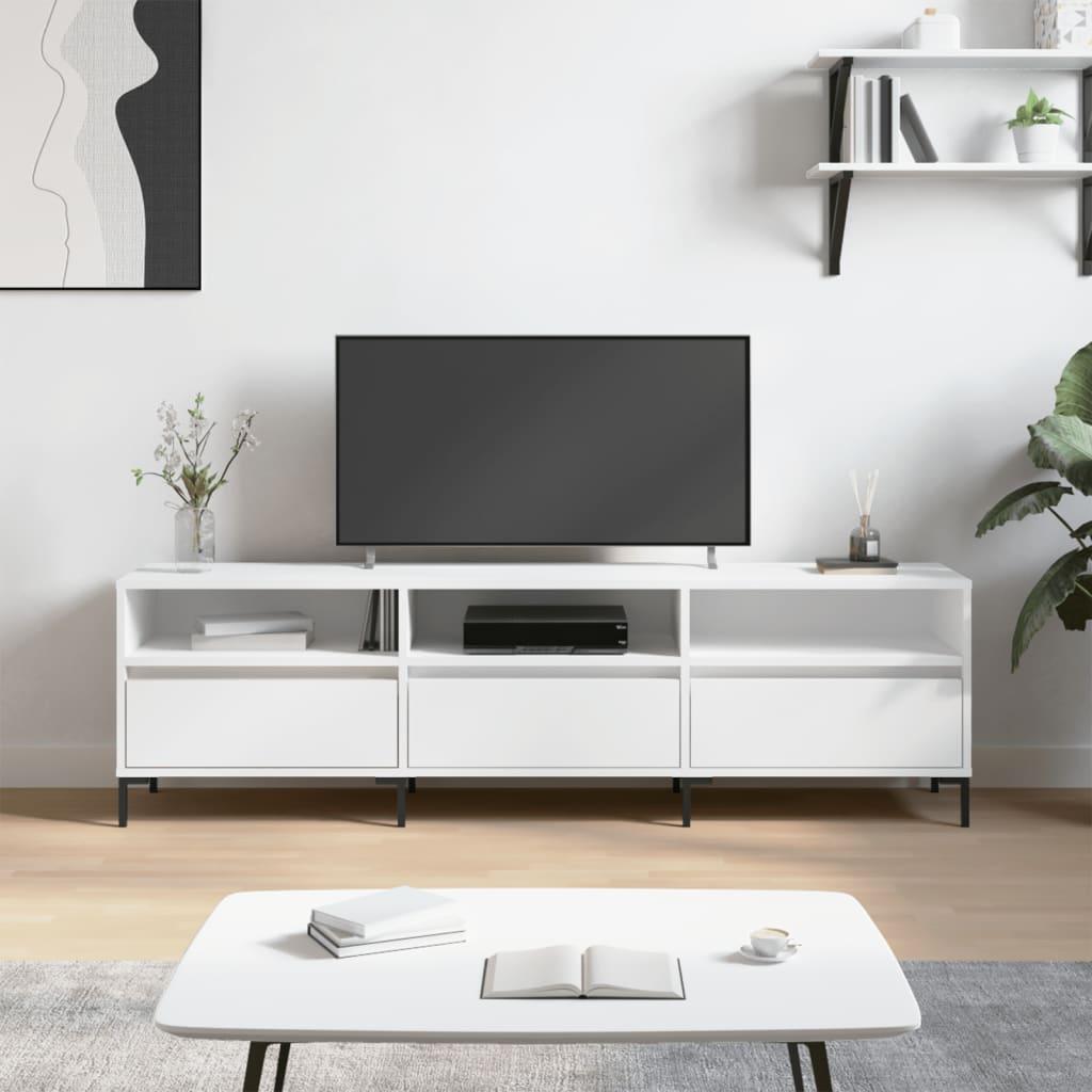 Tv-bord 150x30x44,5 cm konstrueret træ hvid