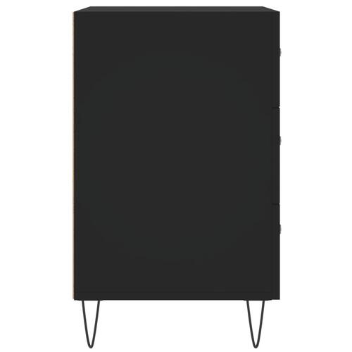 Sengebord 40x40x66 cm konstrueret træ sort