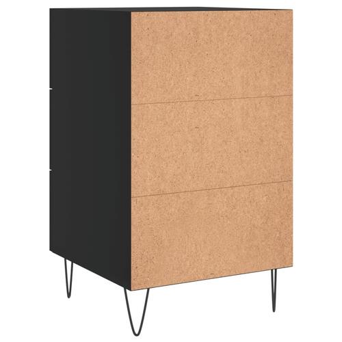 Sengebord 40x40x66 cm konstrueret træ sort
