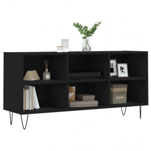 Tv-bord 103,5x30x50 cm konstrueret træ sort