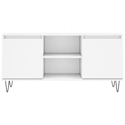 Tv-bord med opbevaring 104×35×50 cm - hvidt konstrueret træ